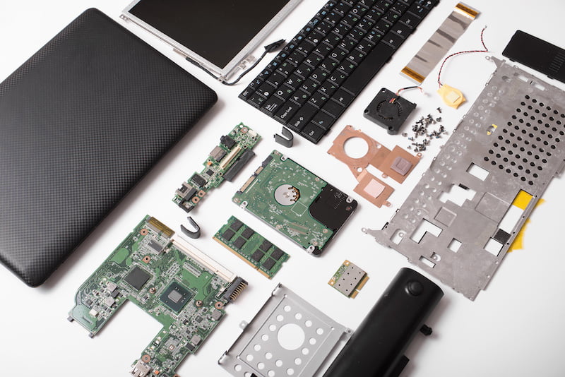 laptop parts, repair and recovery, a top view