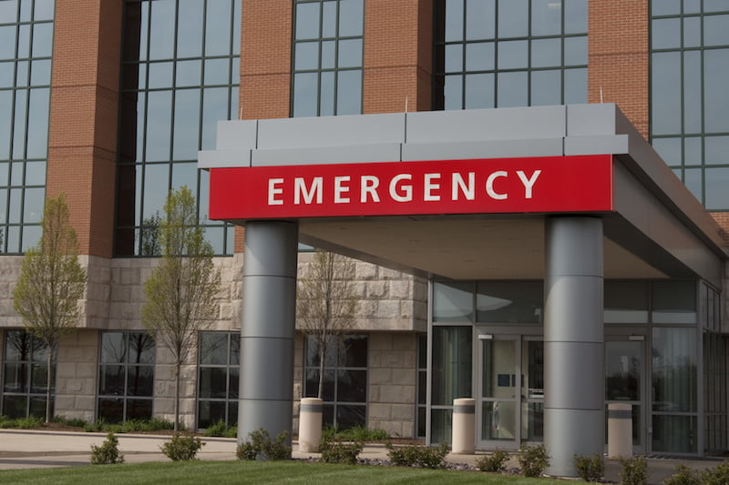 emergency room entrance.