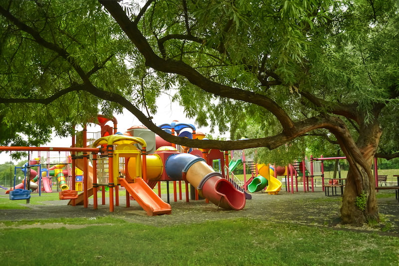 children urban playground green park