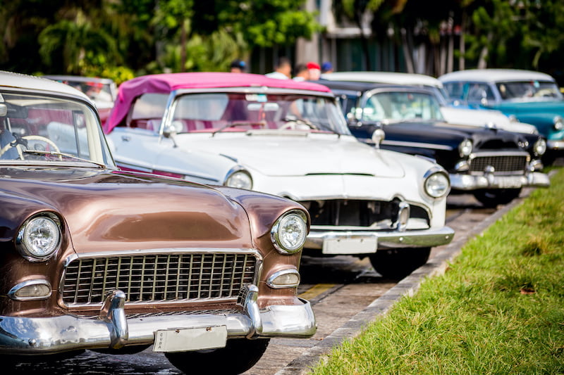 classic cars at a car show