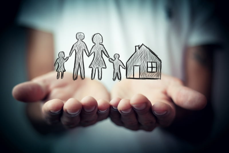 family care and protection insurance concept